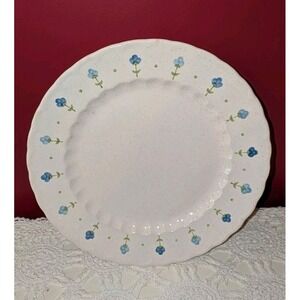 Vintage Metlox Vernon Ware True Blue 11.25" Dinner Plate Stoneware Hand Painted